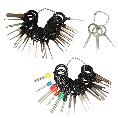 DUTIFUL Auto Entriegelungswerkzeug Auspinwerkzeug KFZ Kabel Stecker Ausbau Werkzeug Auspinwerkzeug Terminal Removal Tool Kit Steckverbindung Ausbauwerkzeug für Flach Rundsteckkontakte 41 STK *