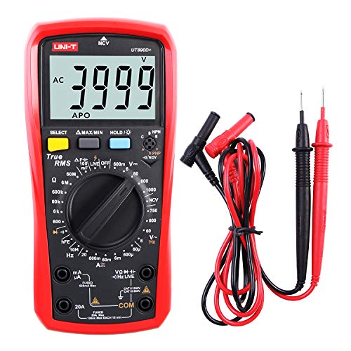 Multimeter UNI-T UT890D+ Effektivwert Voltmeter Amperemeter Ohmmeter AC/DC-Zählerstrom Spannungswiderstand Frequenz Durchgangskapazitätsdiode (Unterscheiden zwischen Nulllinie und Feuerlinie)