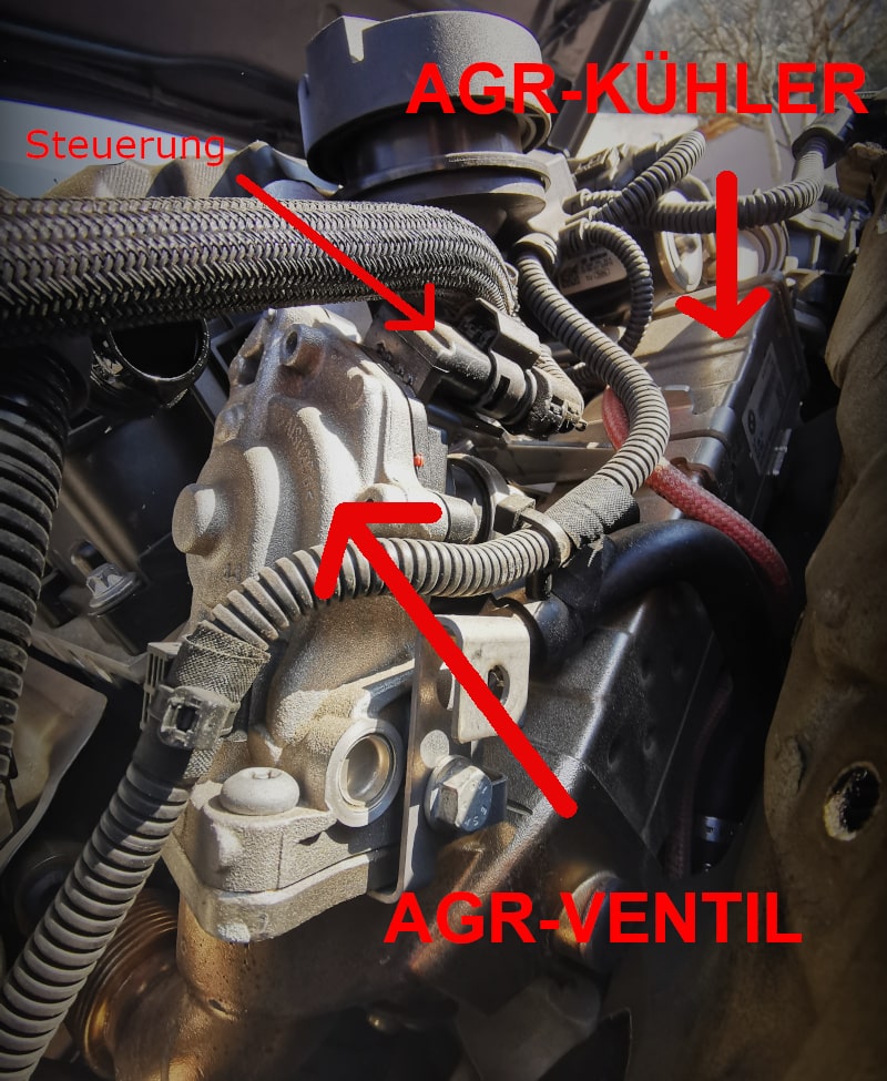 AGR-Kühler + Agr-Ventil mit der Steuerung als gesamtes Konstrukt