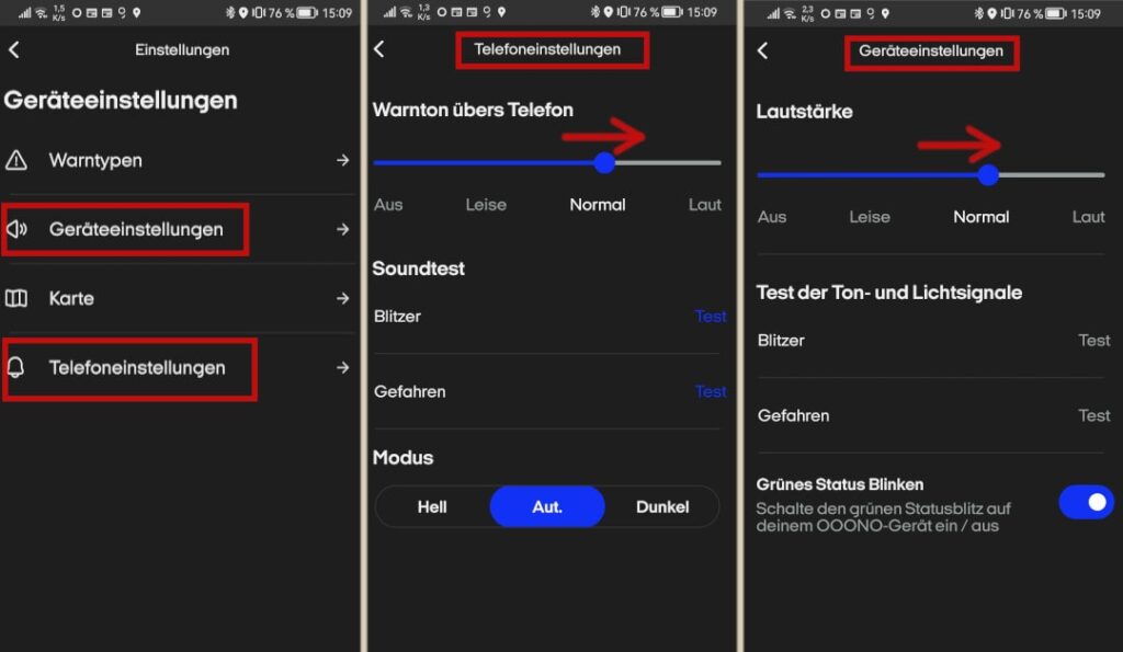 Anleitung Lautstäreke OOONO-App