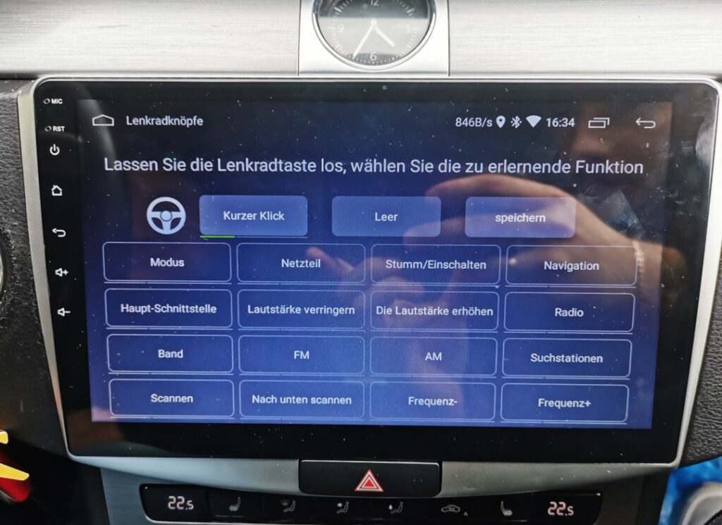 Lenkradbedienung anlernen Android Radio