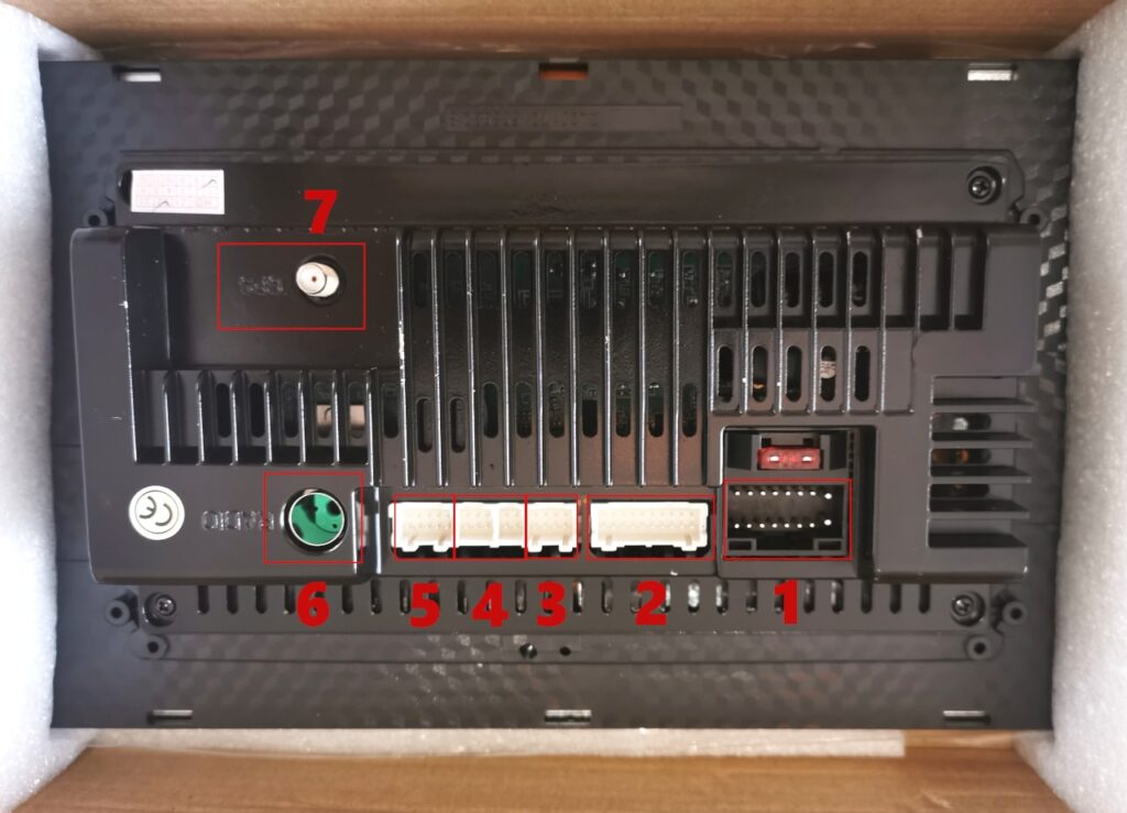 Hinterseite Anschlüsse Android Radio