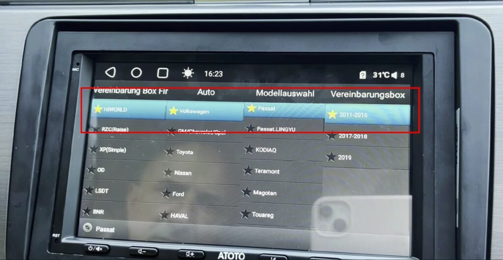 Configuración del protocolo CAN-BUS ATOTO S8