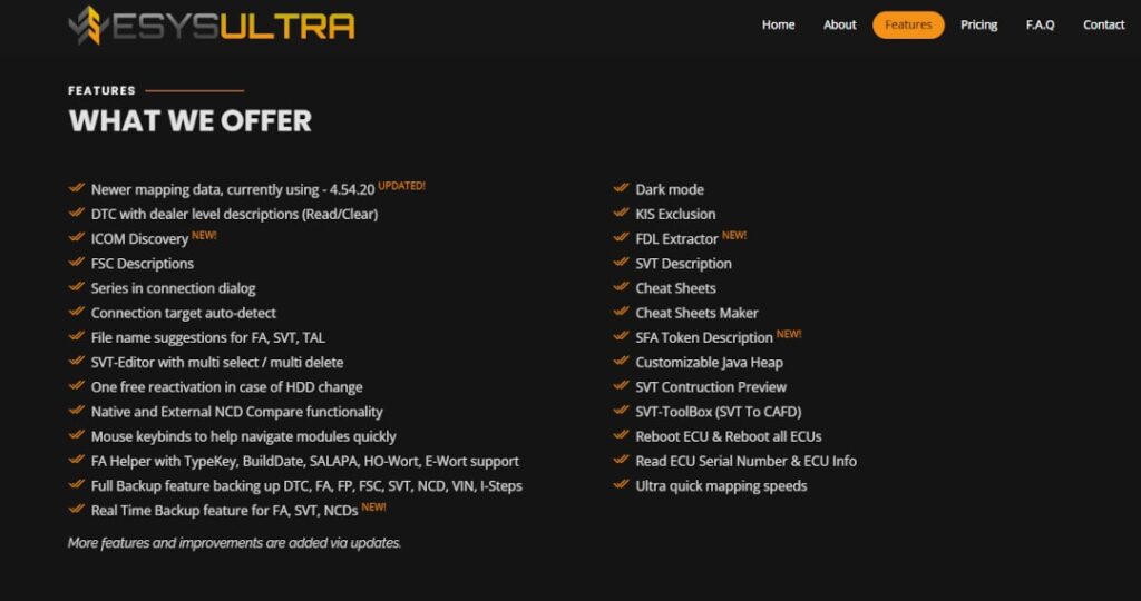 Alle Funktionen des Launchers ESys Ultra