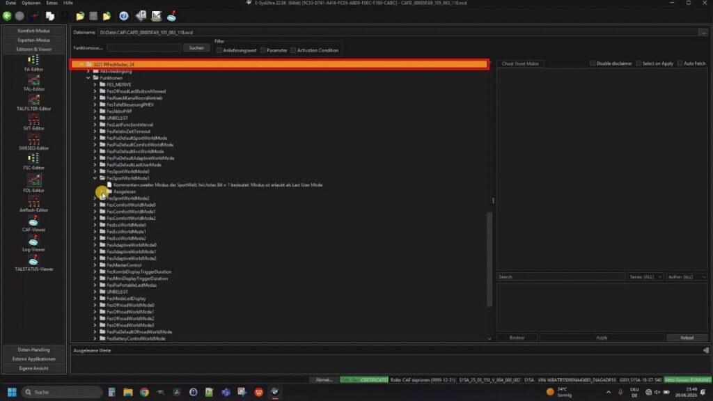 3221 PfFesMaster in der PArameterliste finden